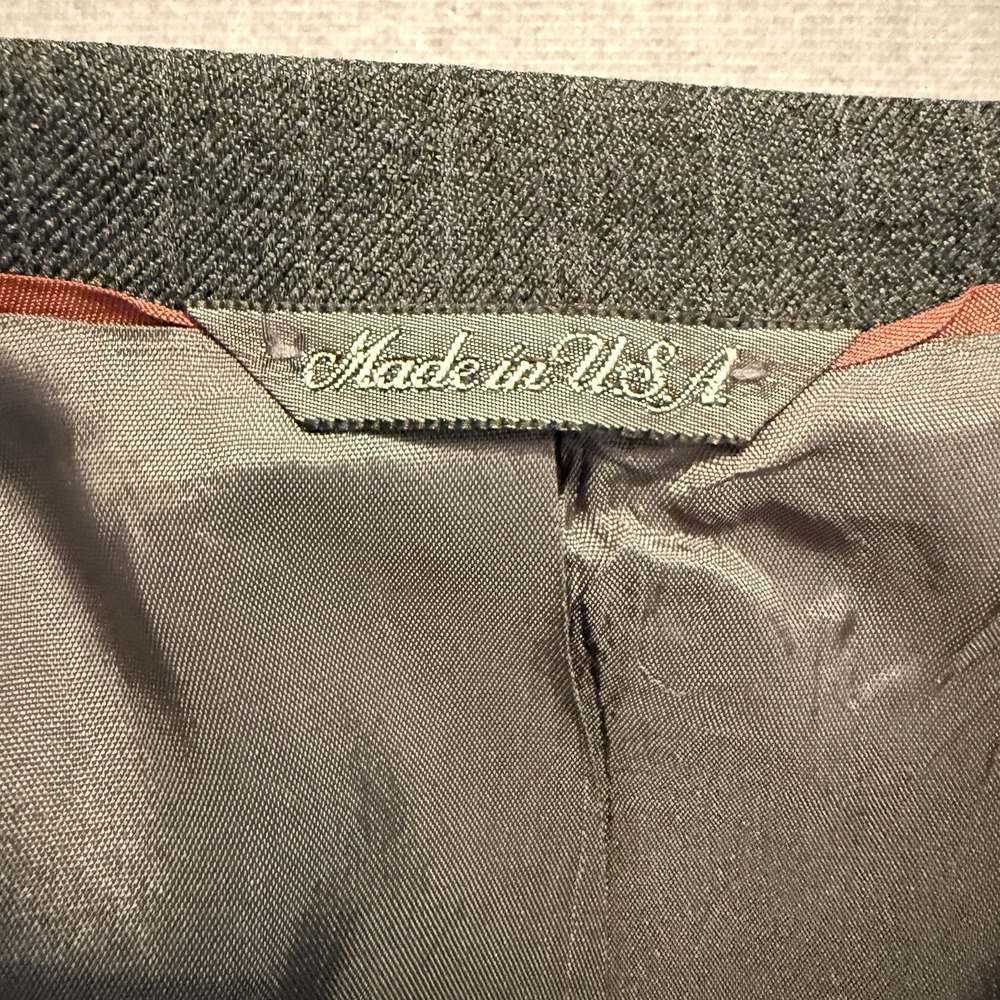 Vintage Levis Action Slacks Mens Gray Pinstripe 2 Piece Suit Blazer Pants - Picture 10 of 16